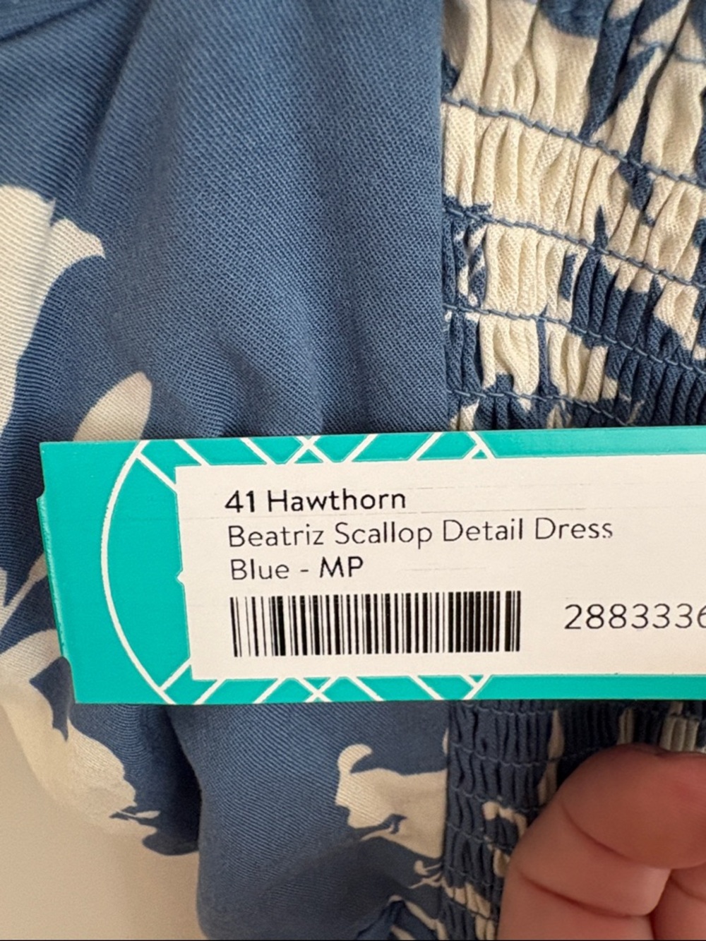 41 Hawthorn Blue and White Floral Spaghetti Strap Dress - Picture 6 of 6